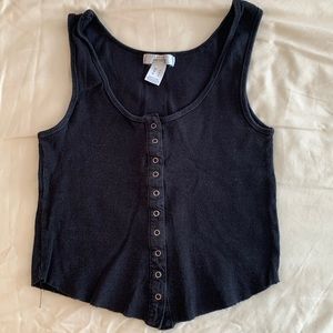 Black crop tank top